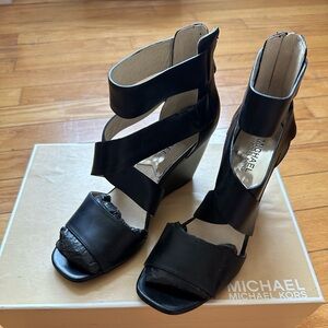 Michael Kors Jenna Wedge Leather Heels